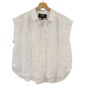 J Crew Baird McNutt Irish Linen White Loose Boxy Blouse Size S New with Tag